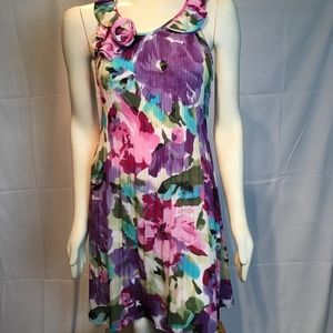 pleated low neck evening dress